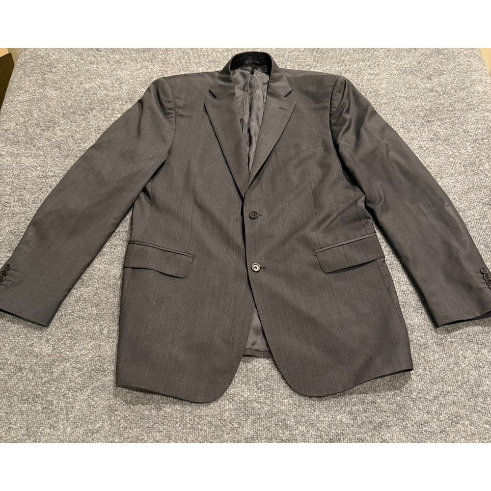 Ermenegildo Zegna Blazer Mens 42 Long Grey Saks Fifth Avenue Slim Fit Wool Italy